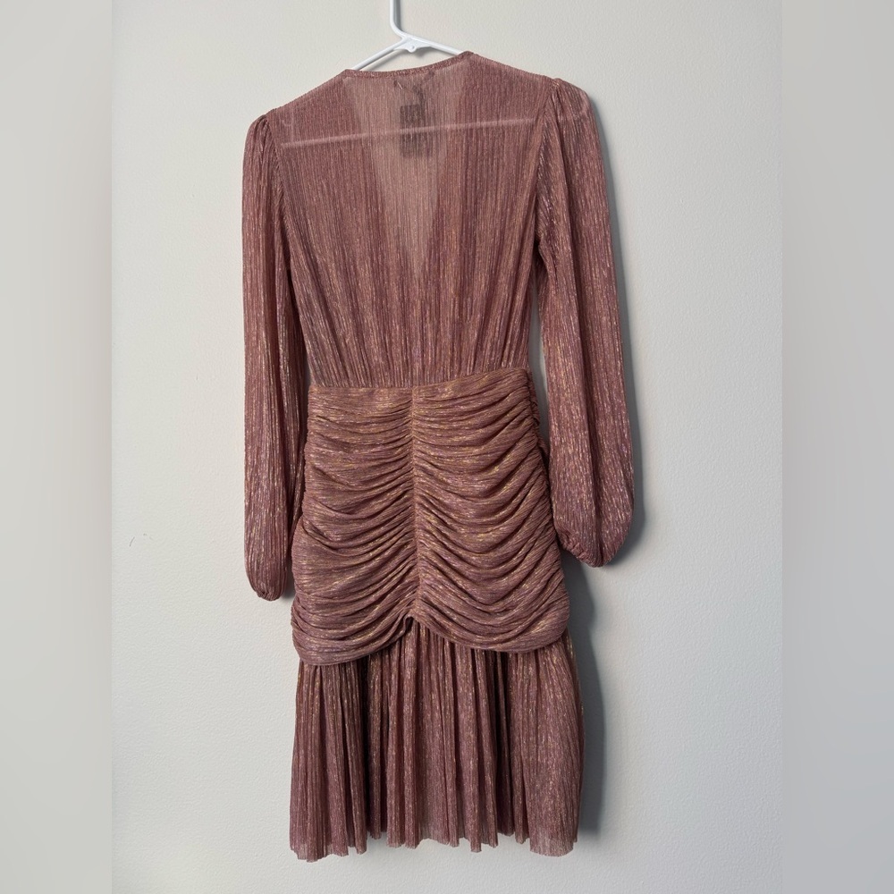 Maje Rosina Lamé Ruched Dress Barbie Wedding Events Size 34 NWT - Picture 11 of 15